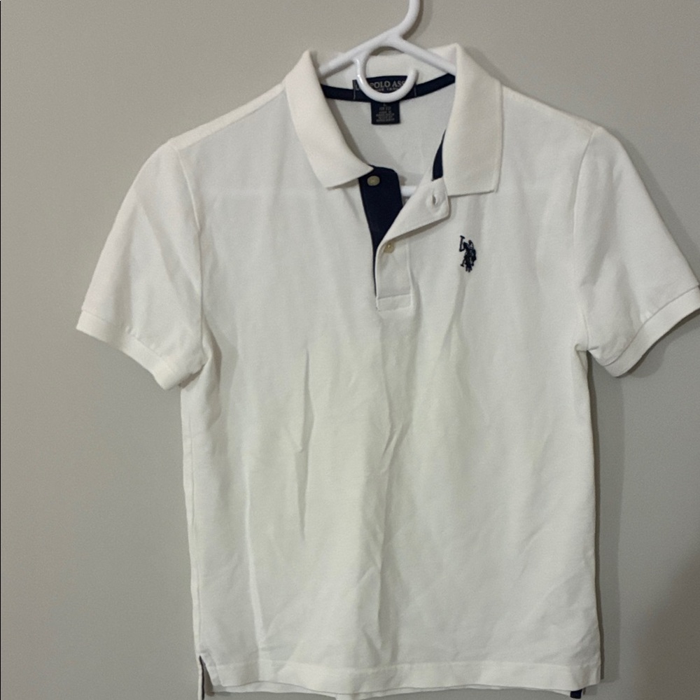 U.S. Polo Assn. White and Navy Polo Shirt
